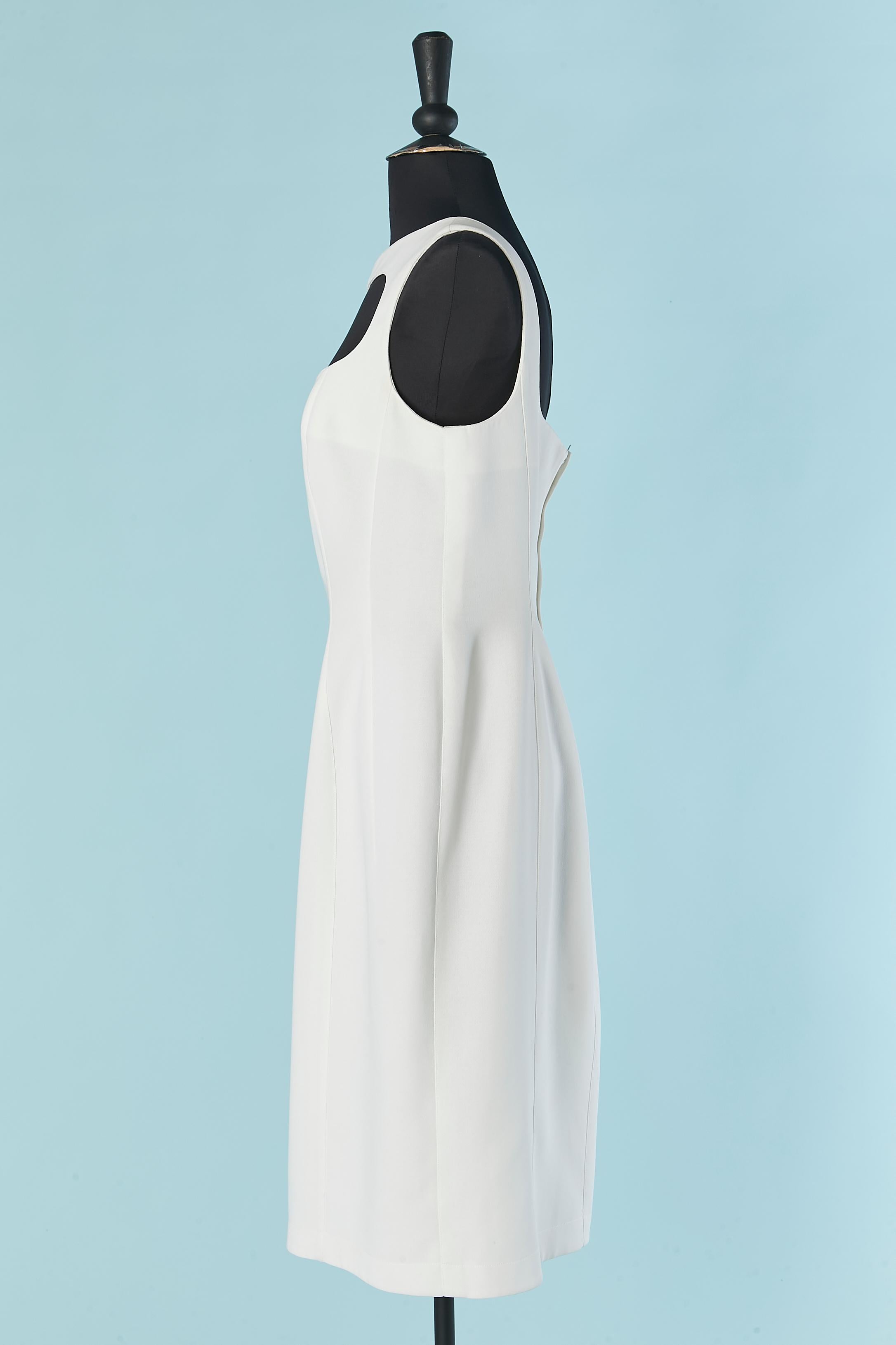 White cocktail dress with cut-work Thierry MUGLER In Excellent Condition For Sale In Saint-Ouen-Sur-Seine, FR