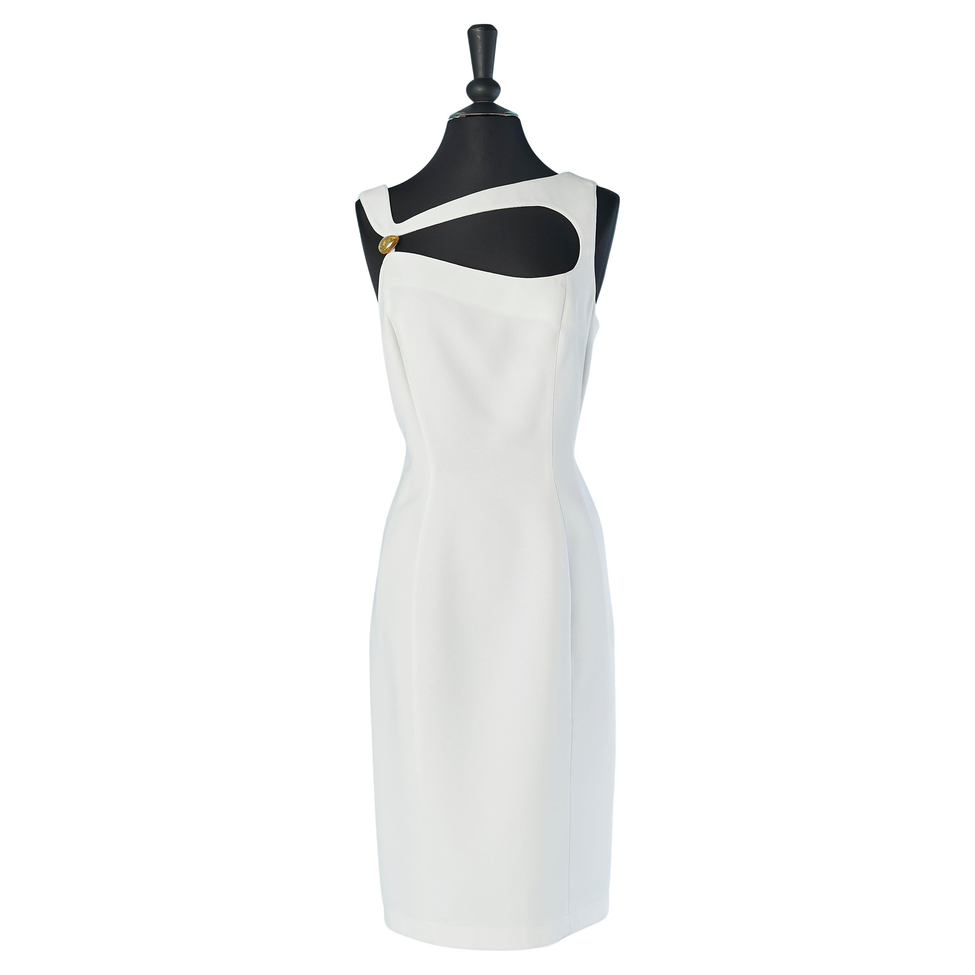 White cocktail dress with cut-work Thierry MUGLER For Sale