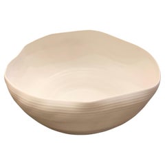 White Color Extra Large Organic Shape Bowl, Italy, Contemporary
