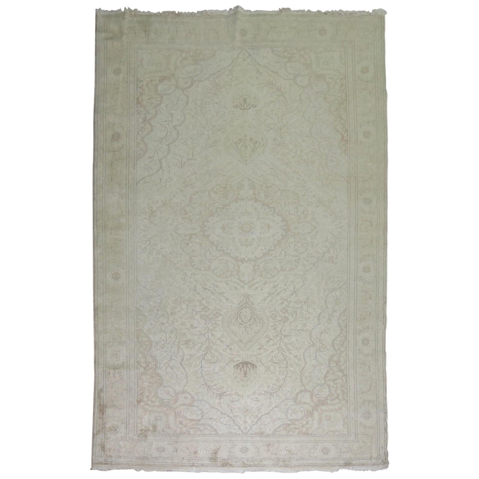 Tappeto turco vintage di colore bianco