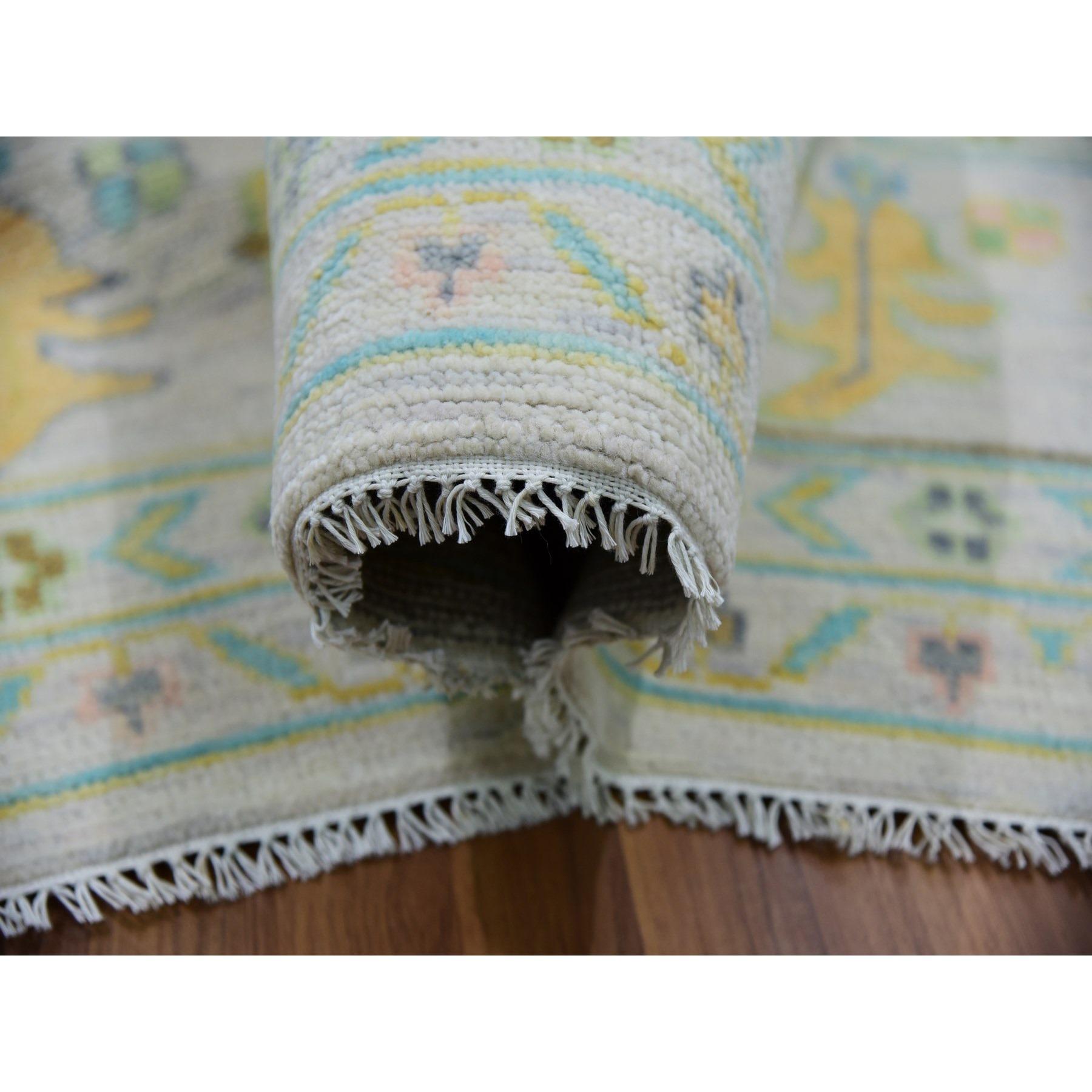 Noué à la main Tapis XL en laine nouée à la main 12'2