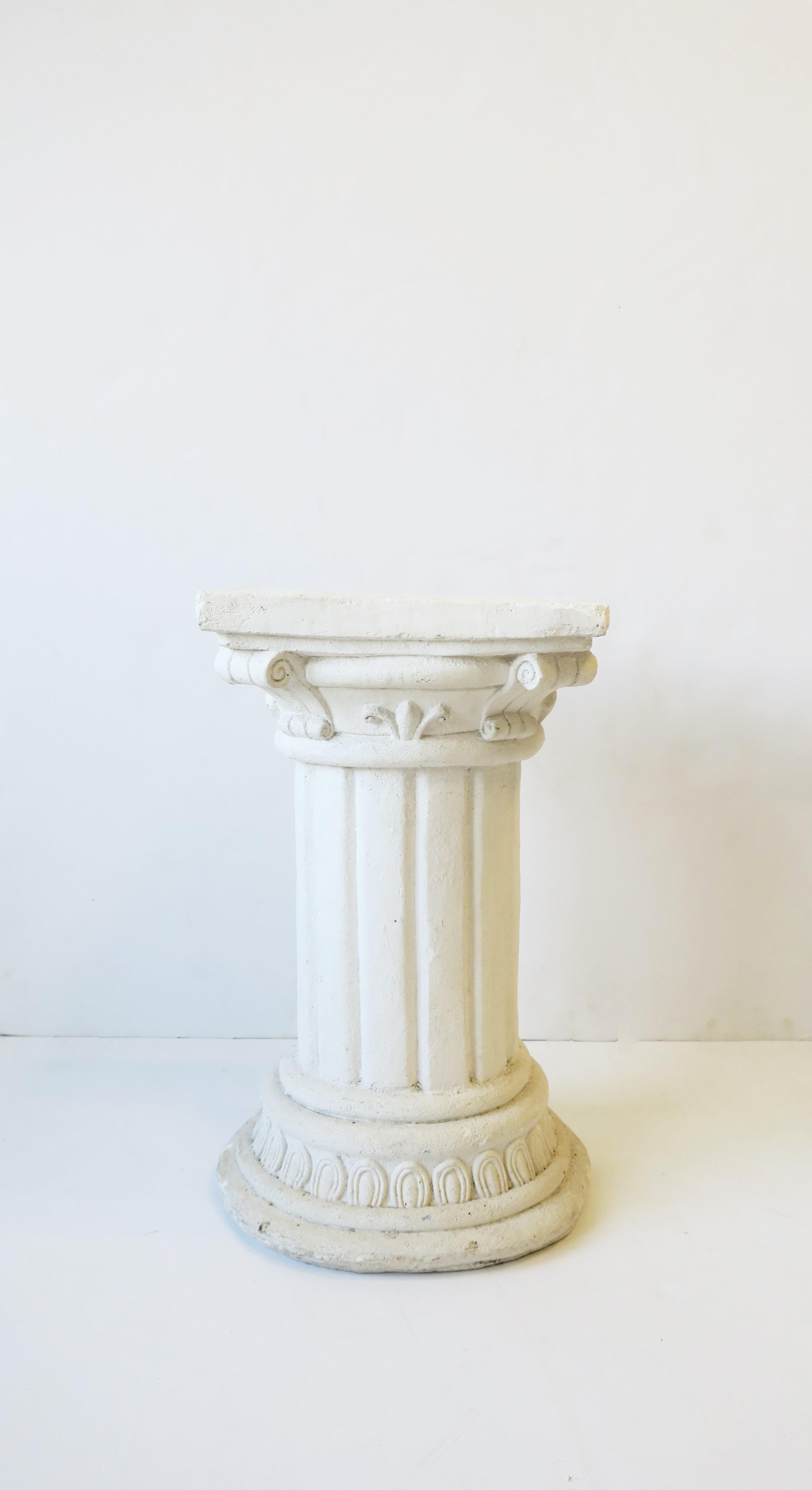 White Column Pillar Pedestal Side Table or Stand in the Neoclassical Style 4