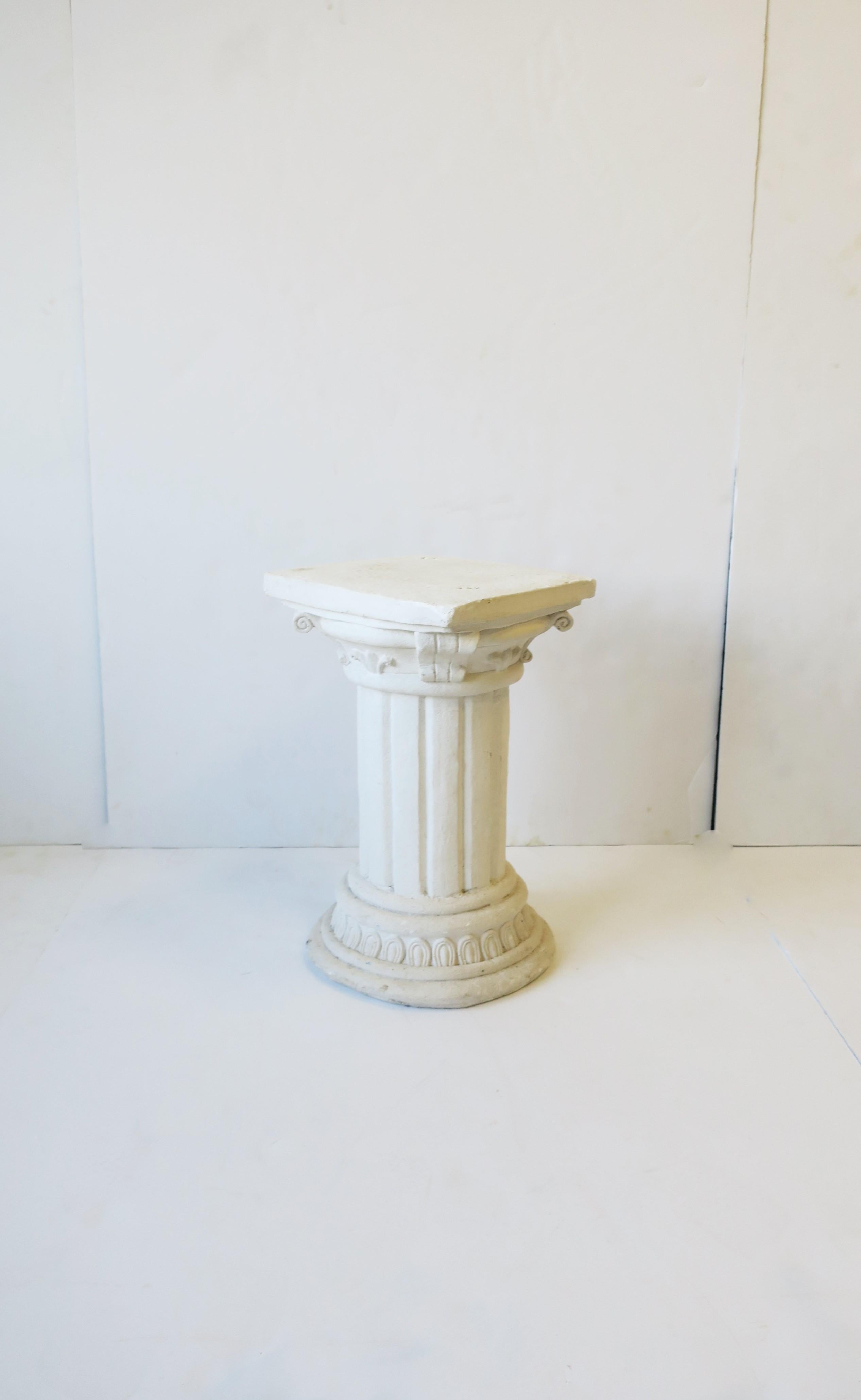 White Column Pillar Pedestal Side Table or Stand in the Neoclassical Style 5