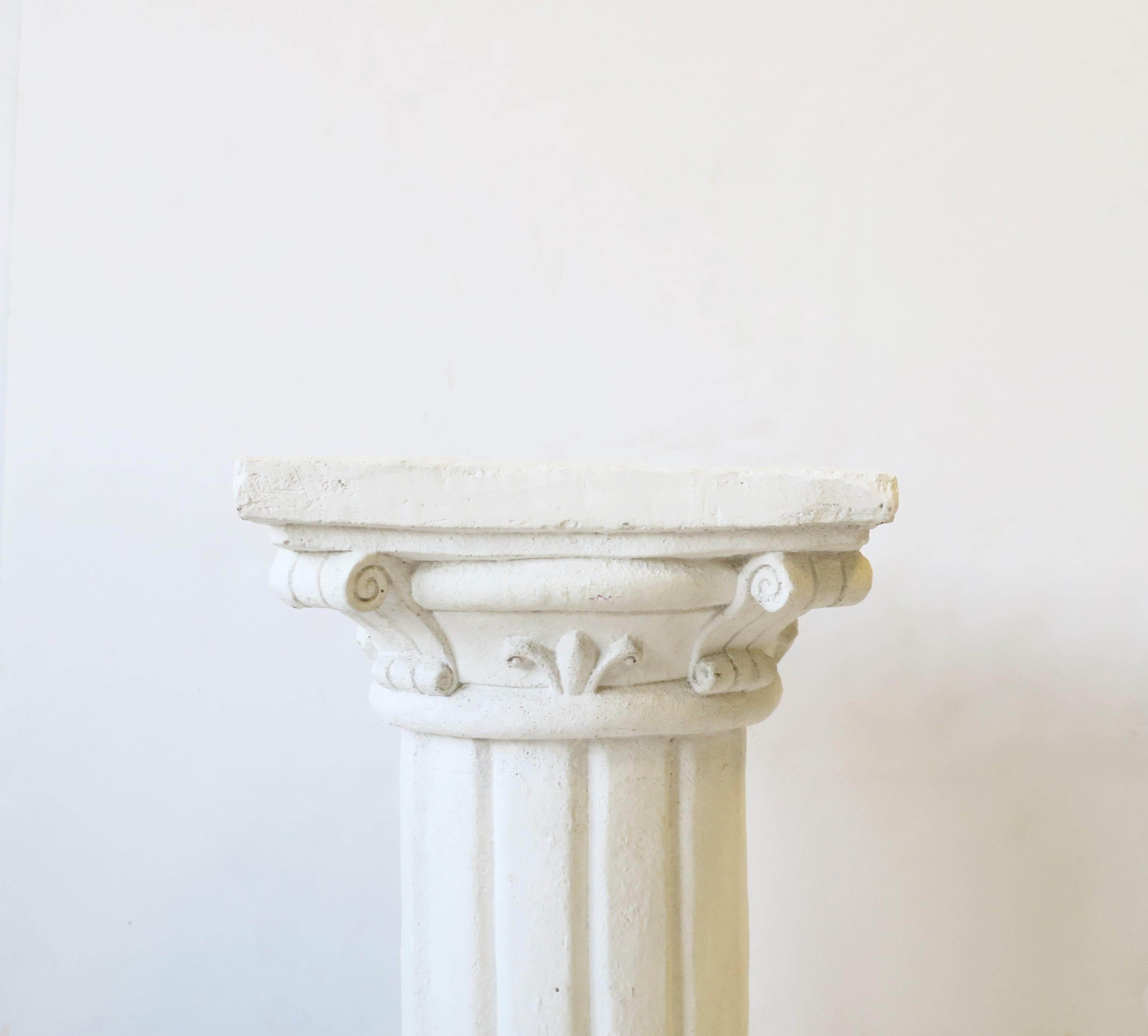 White Column Pillar Pedestal Side Table or Stand in the Neoclassical Style 7