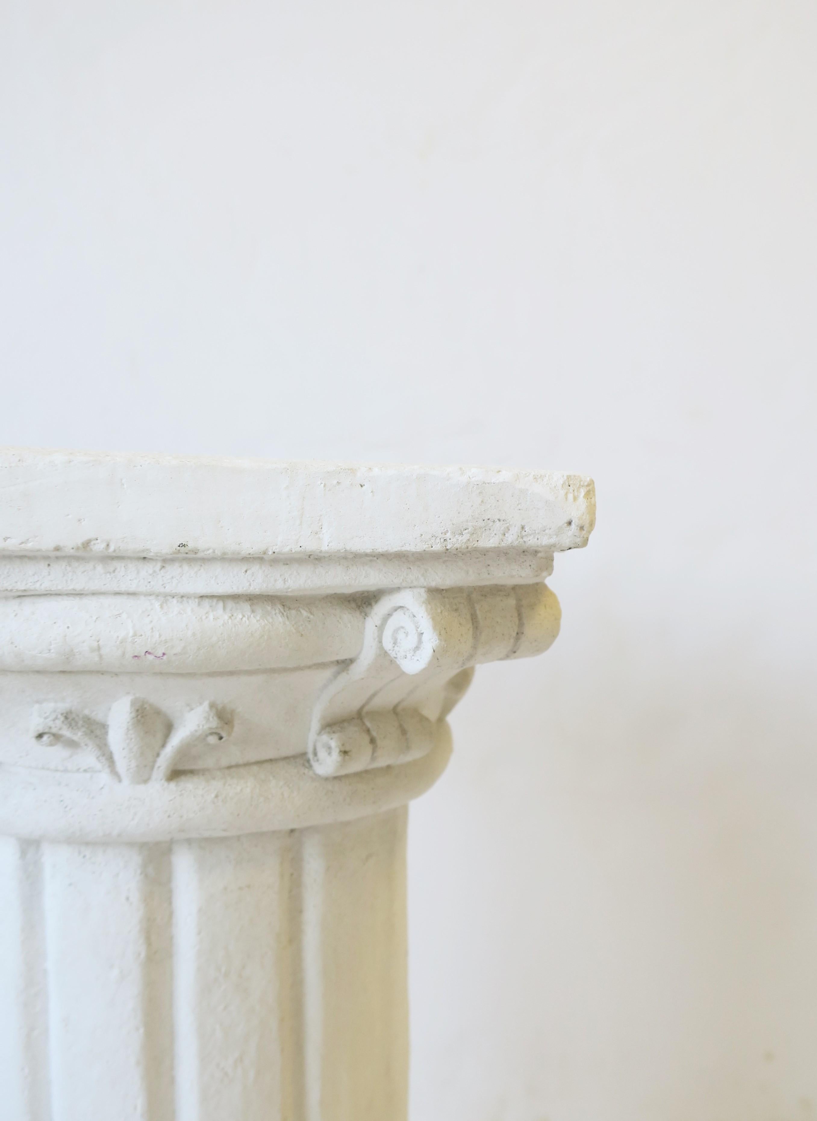 White Column Pillar Pedestal Side Table or Stand in the Neoclassical Style 9