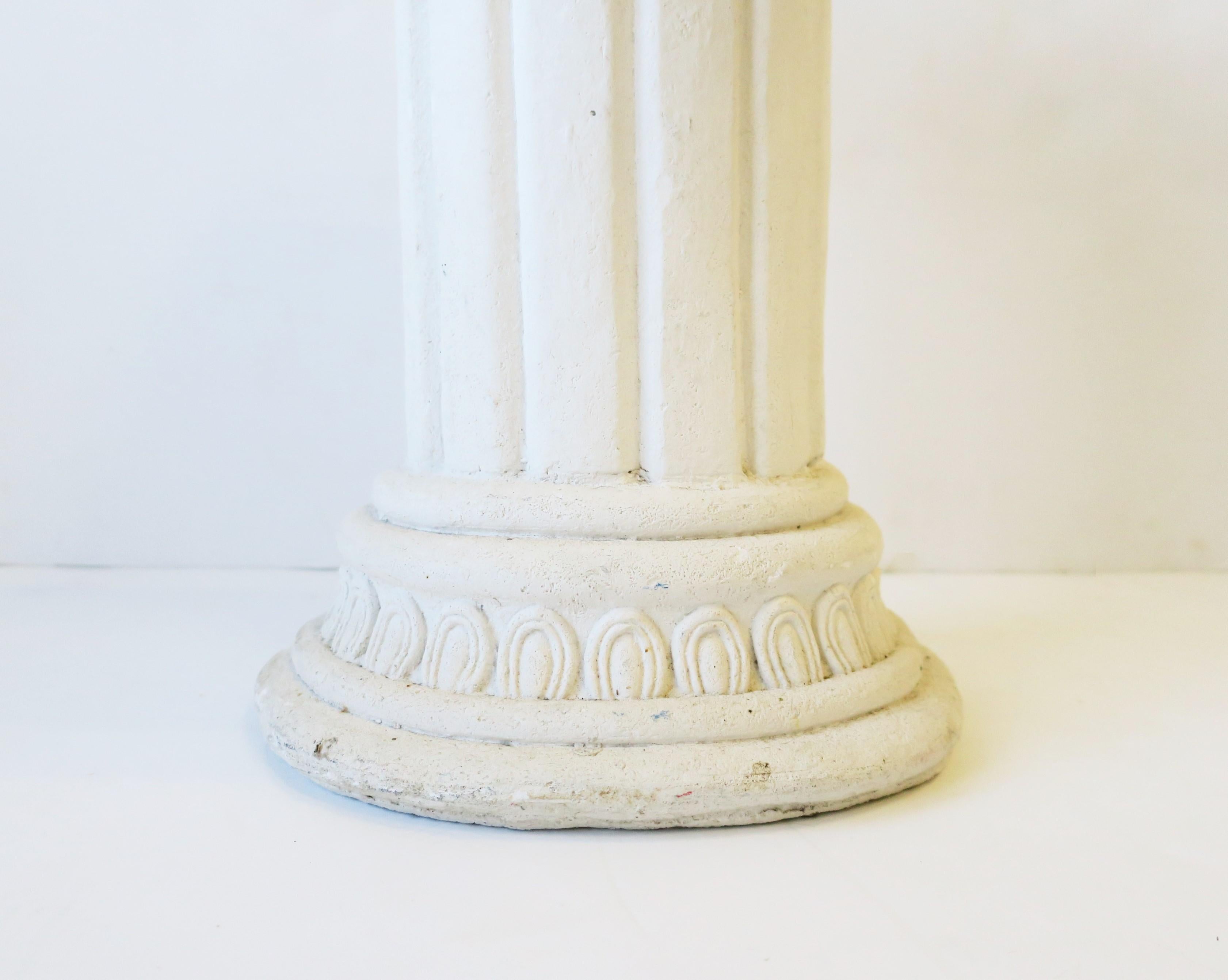 White Column Pillar Pedestal Side Table or Stand in the Neoclassical Style 10