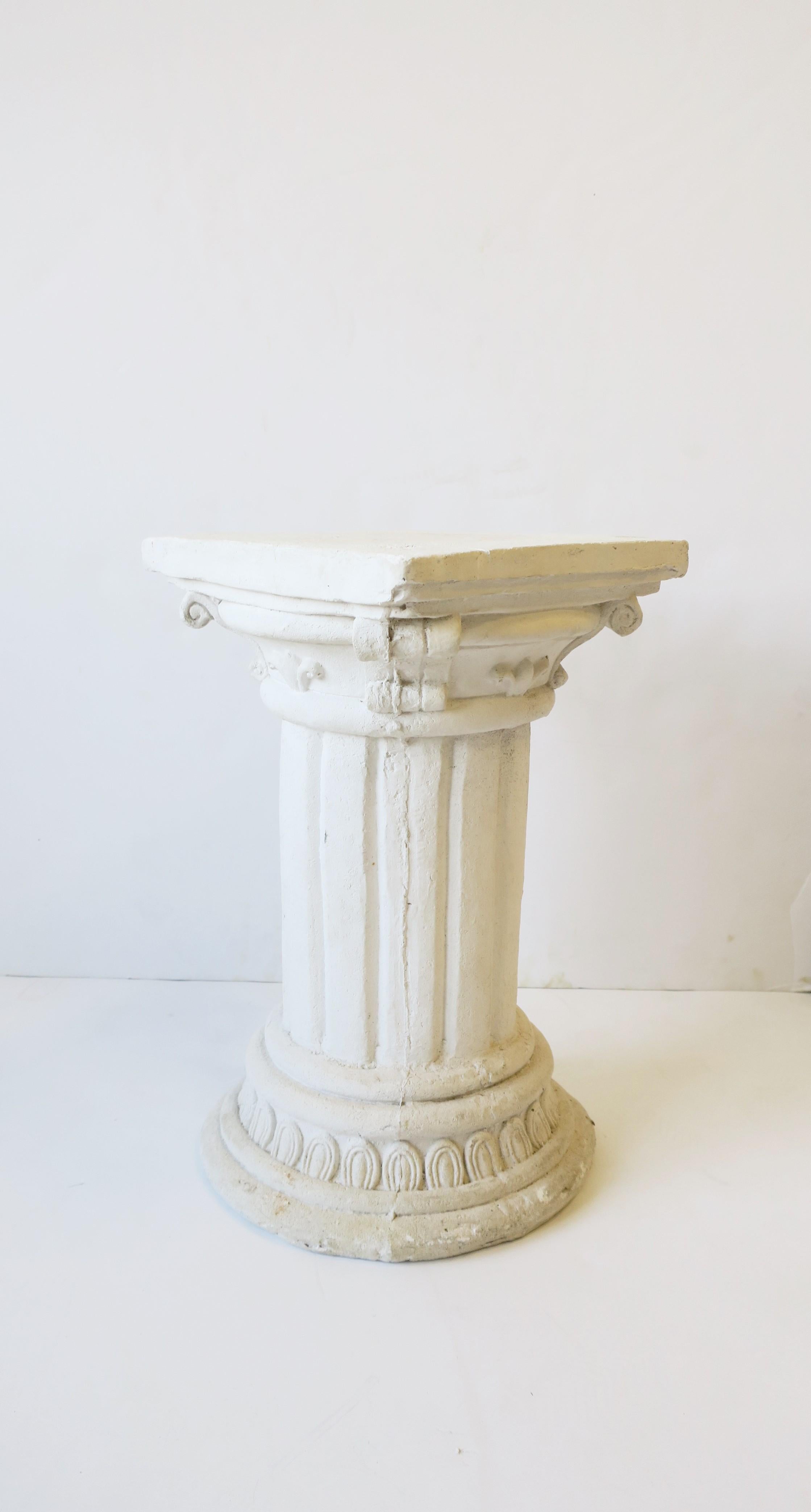 White Column Pillar Pedestal Side Table or Stand in the Neoclassical Style 6