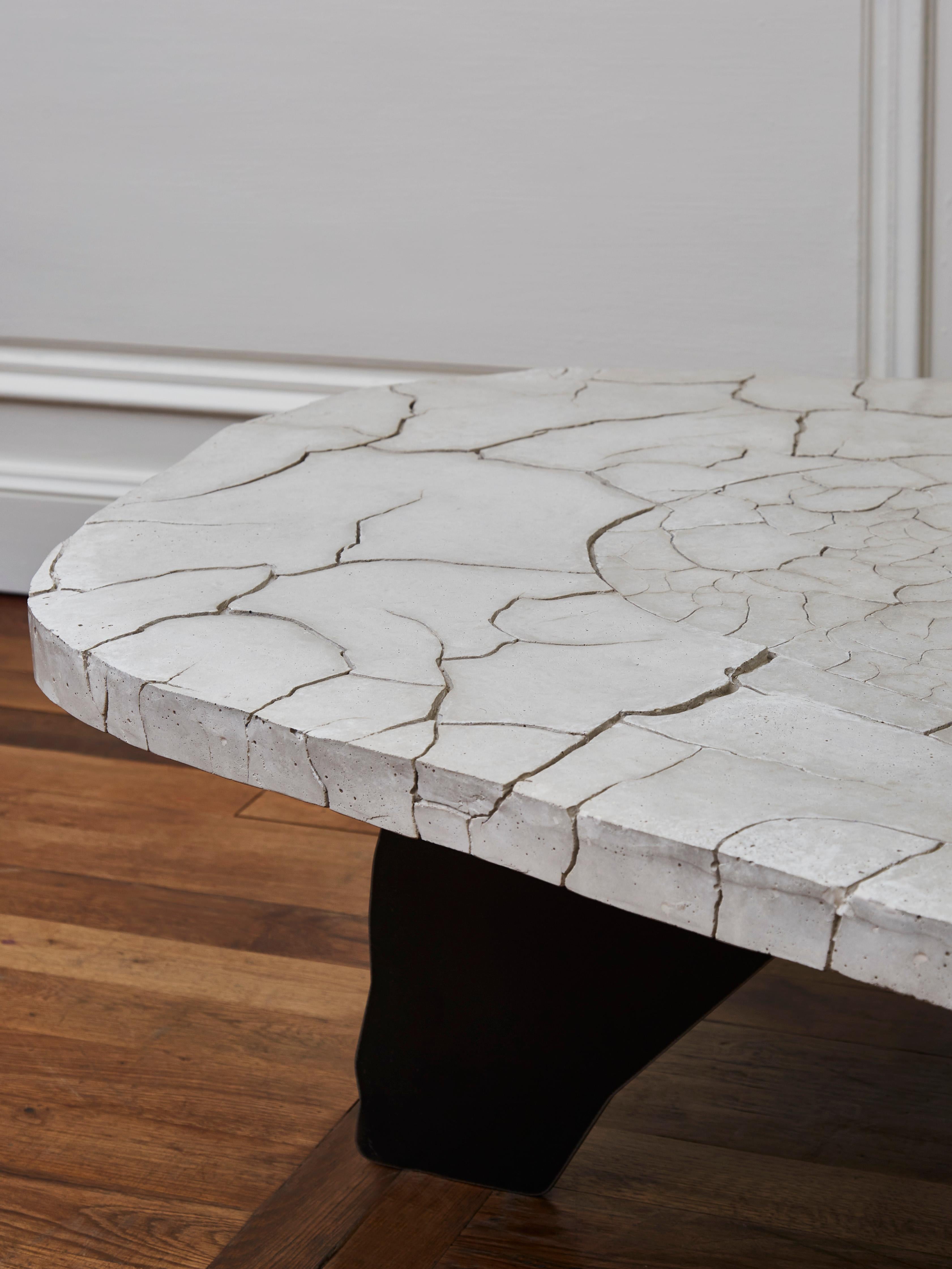 Modern White Concrete Pedestal by Erwan Boulloud For Sale