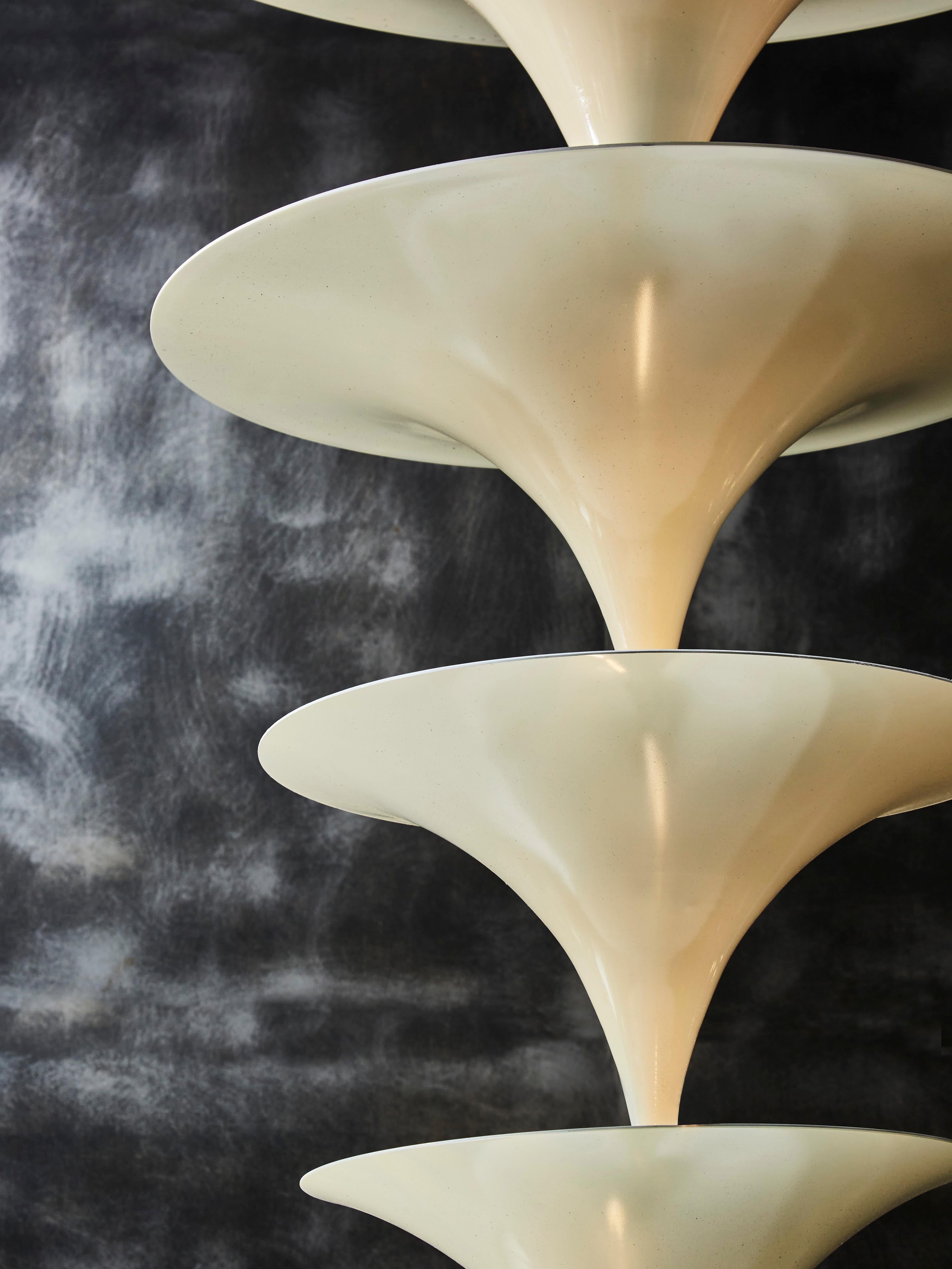 Italian White Cones Stack Vintage Chandeliers