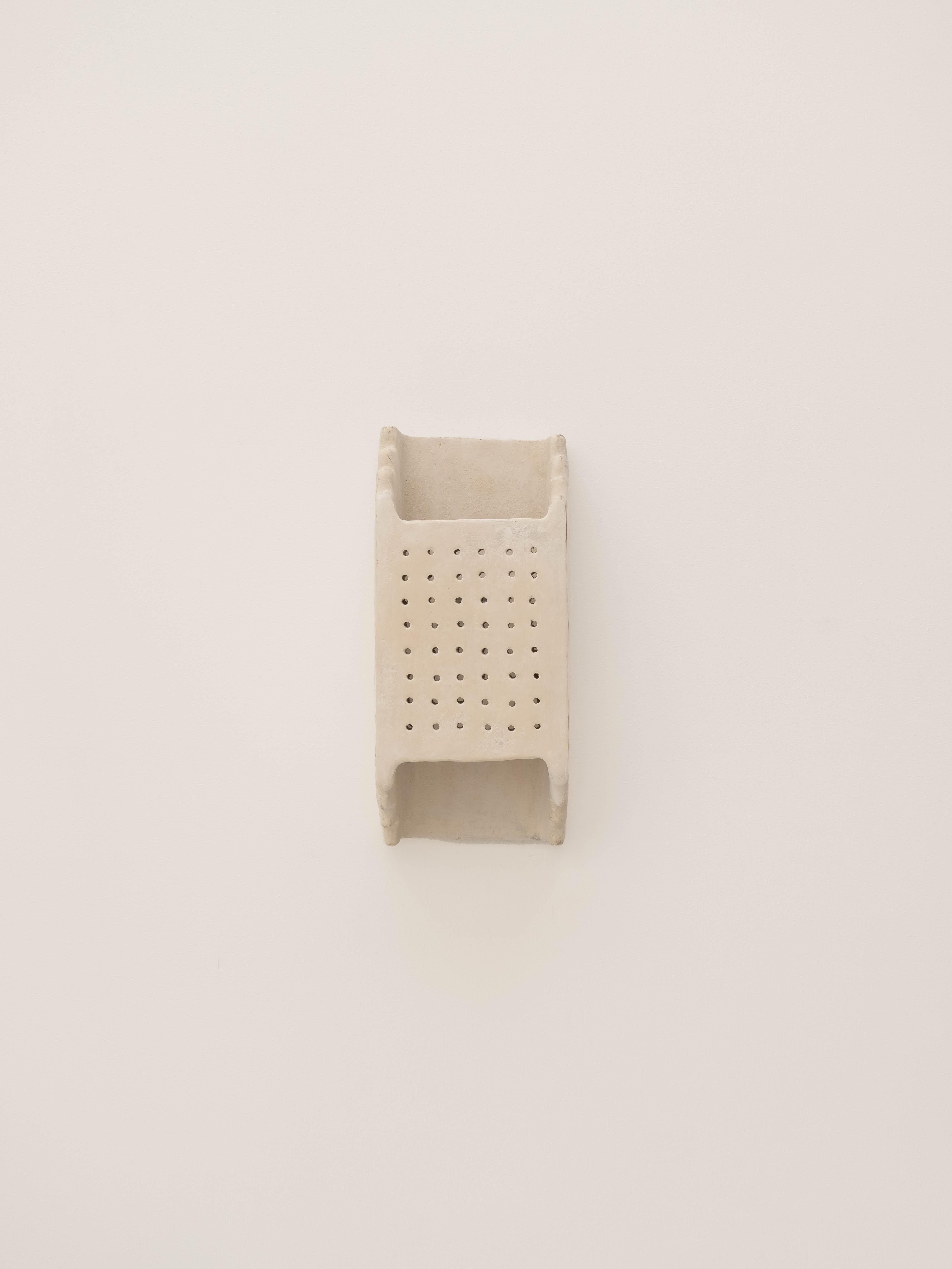 Moroccan White contemporary Ceramic Wall Light Made of local Clay, natural pigments