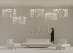 White Contemporary Marble Powder Chandelier Love: Ceiling Lights by Olga Engel
