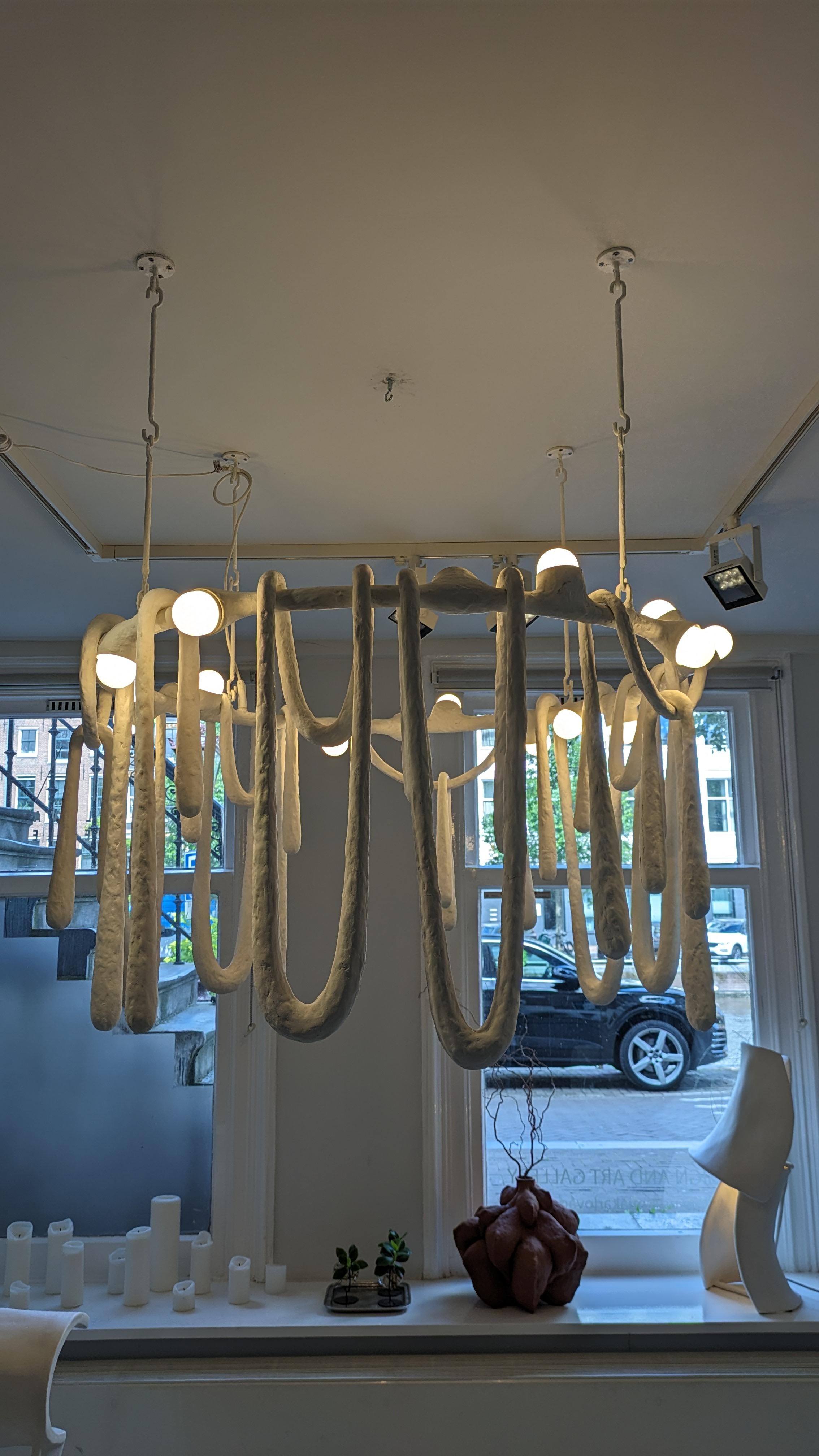 White Contemporary Marble Powder Chandelier Love: Ceiling Lights by Olga Engel In New Condition For Sale In Amsterdam, NL