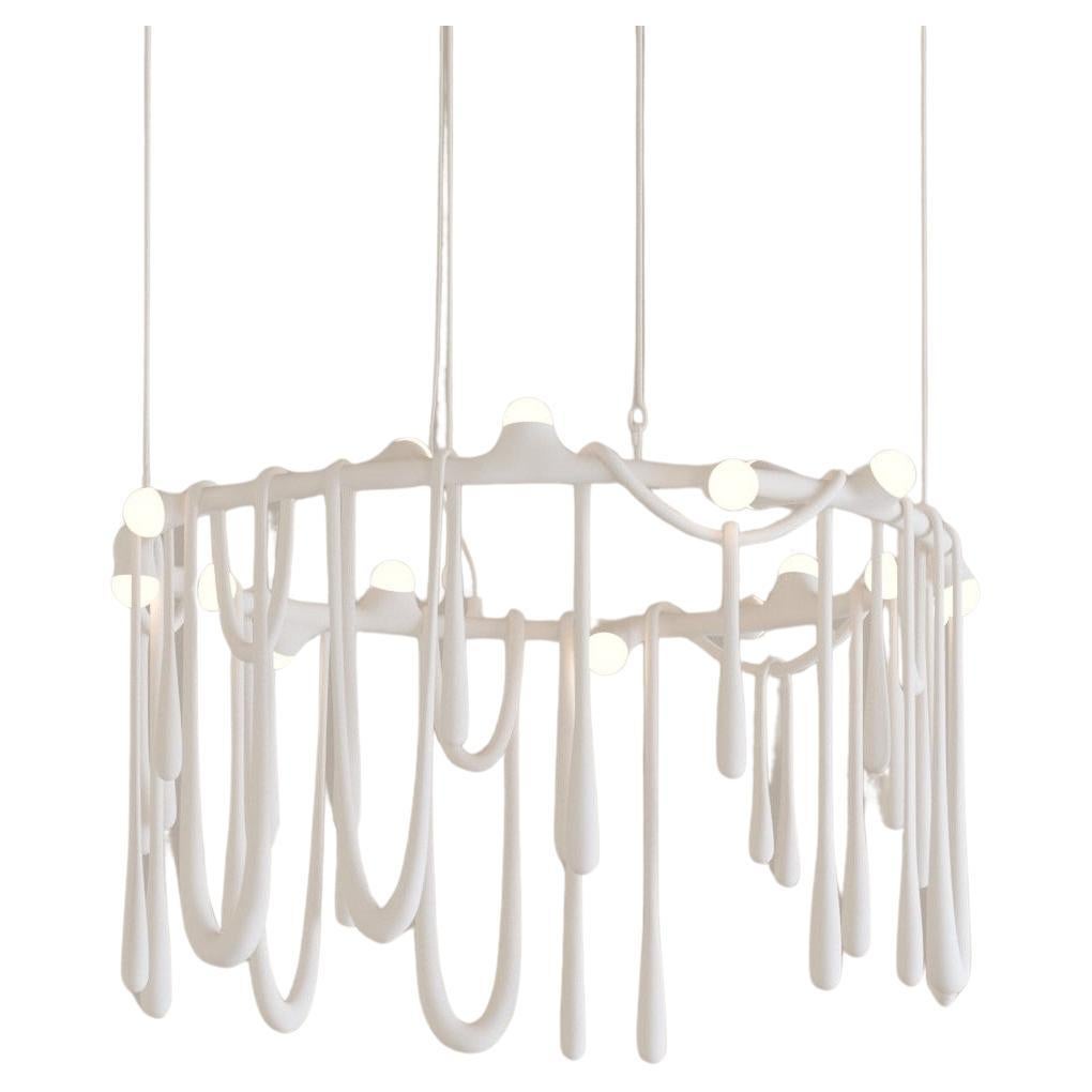 White Contemporary Marble Powder Chandelier Love: Ceiling Lights by Olga Engel For Sale