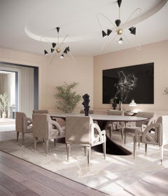 White Contemporary Rug for Living Room Wool Blend-Silk, Multani Clay Large