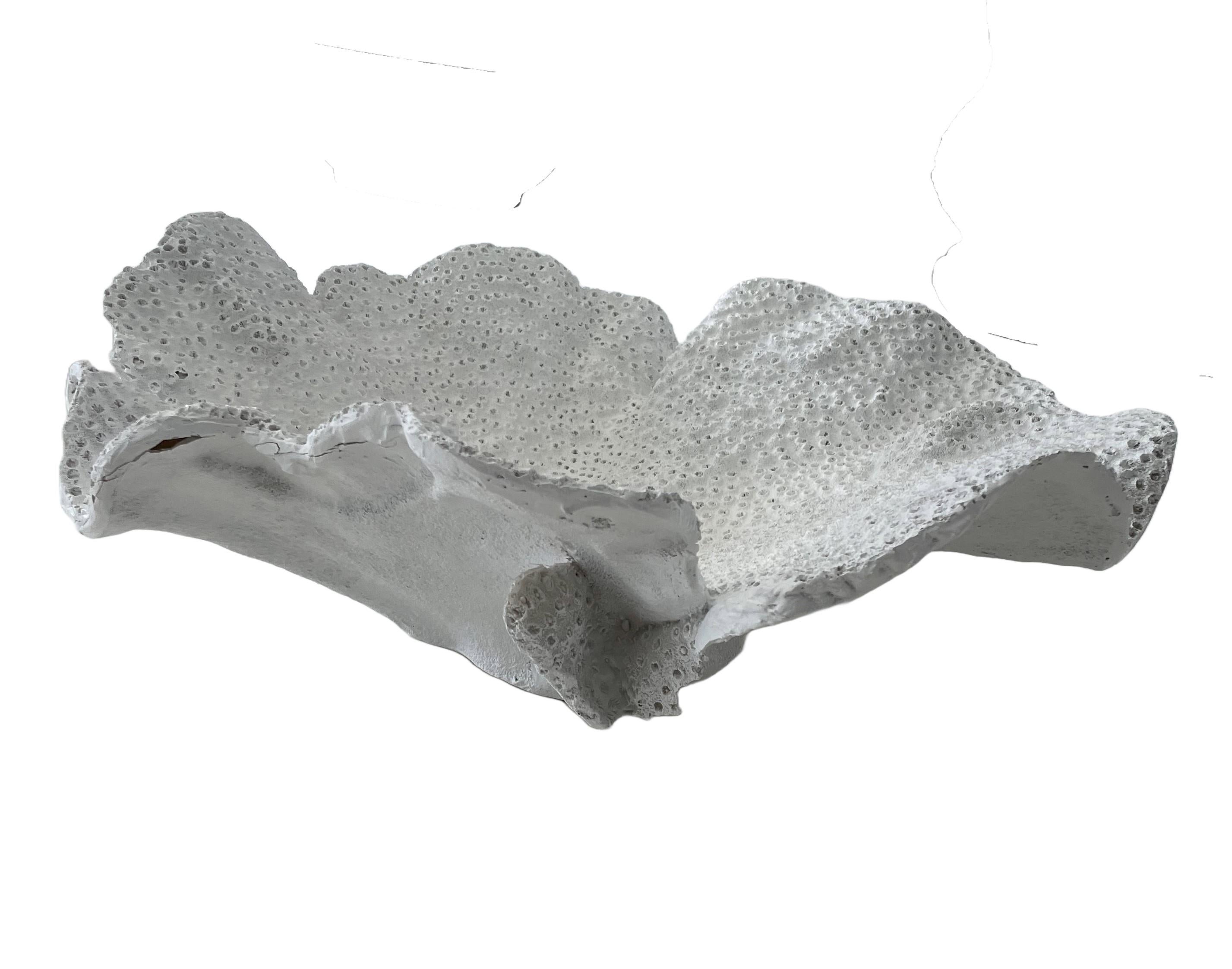 Organic Modern White Coral Motif Bowl