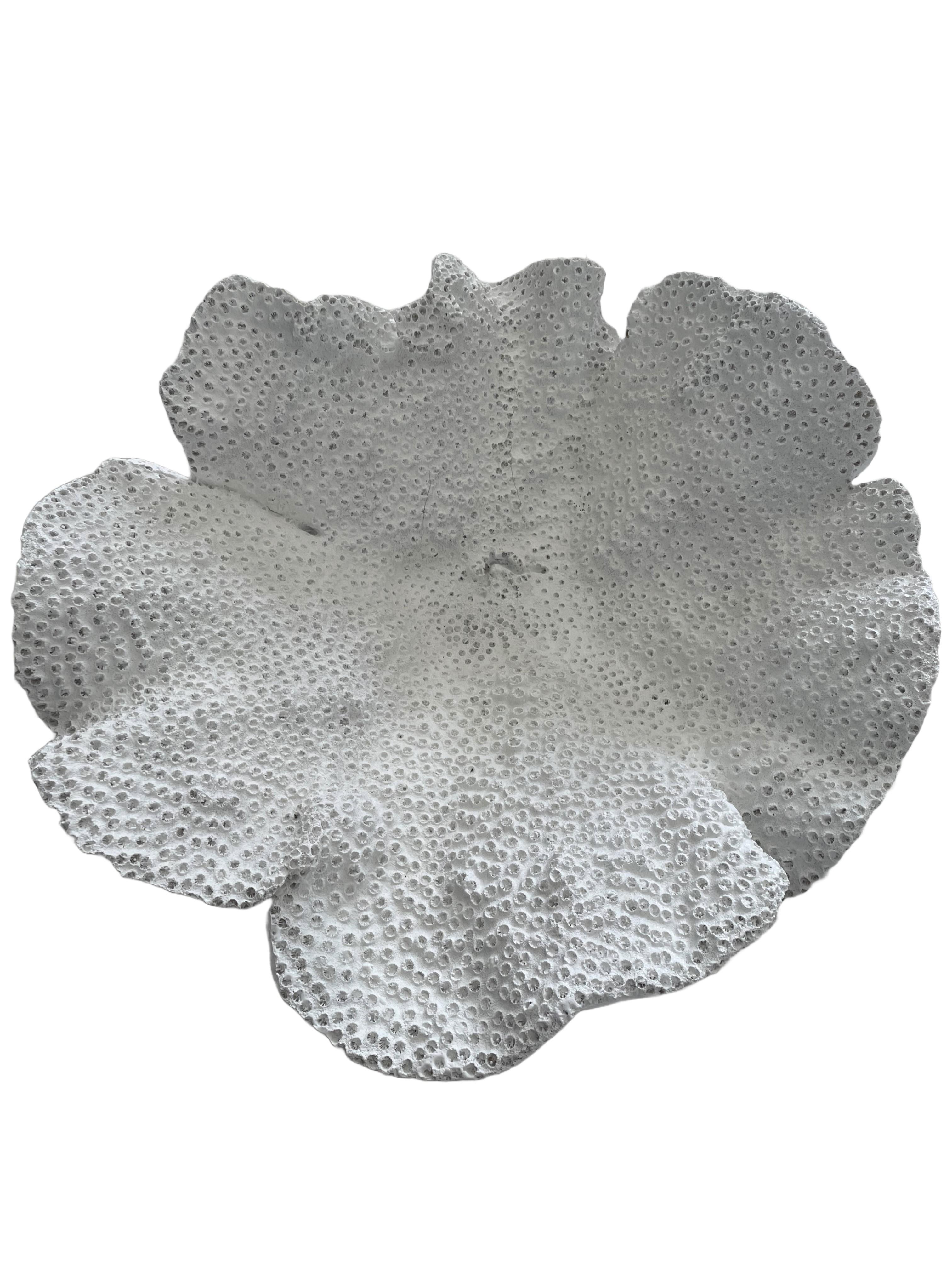American White Coral Motif Bowl
