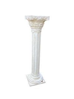 White Corinthian style Wood Column, Pedestal