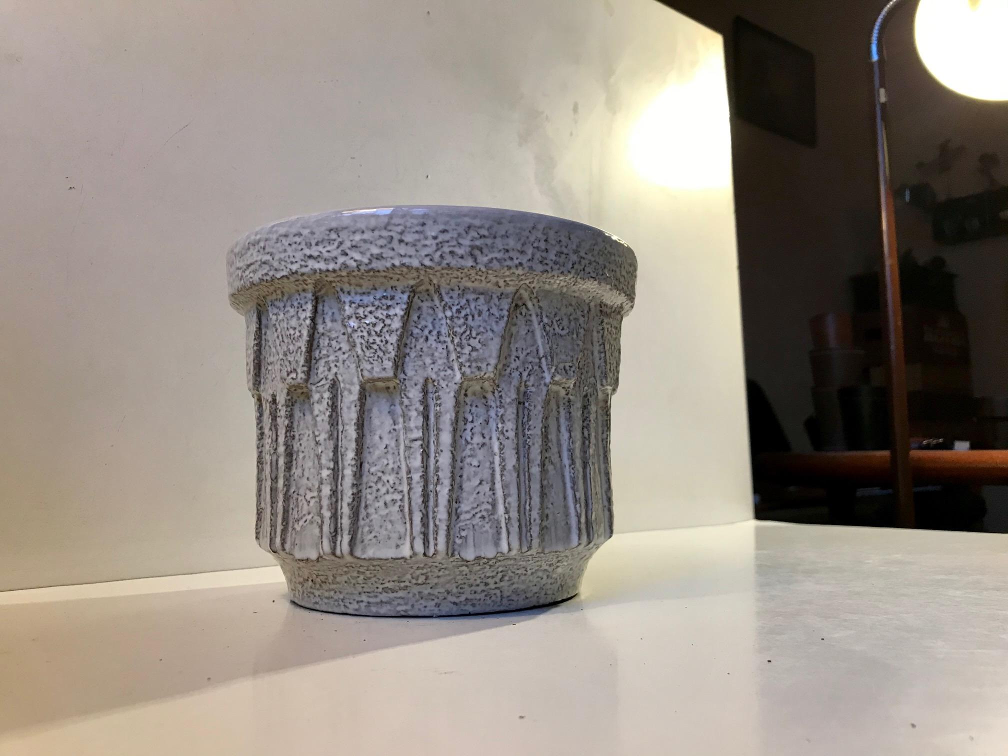 Jardinera de gres Cosmos blanco de Ceramano, años 60, Alemania Occidental Moderno de mediados de siglo en venta