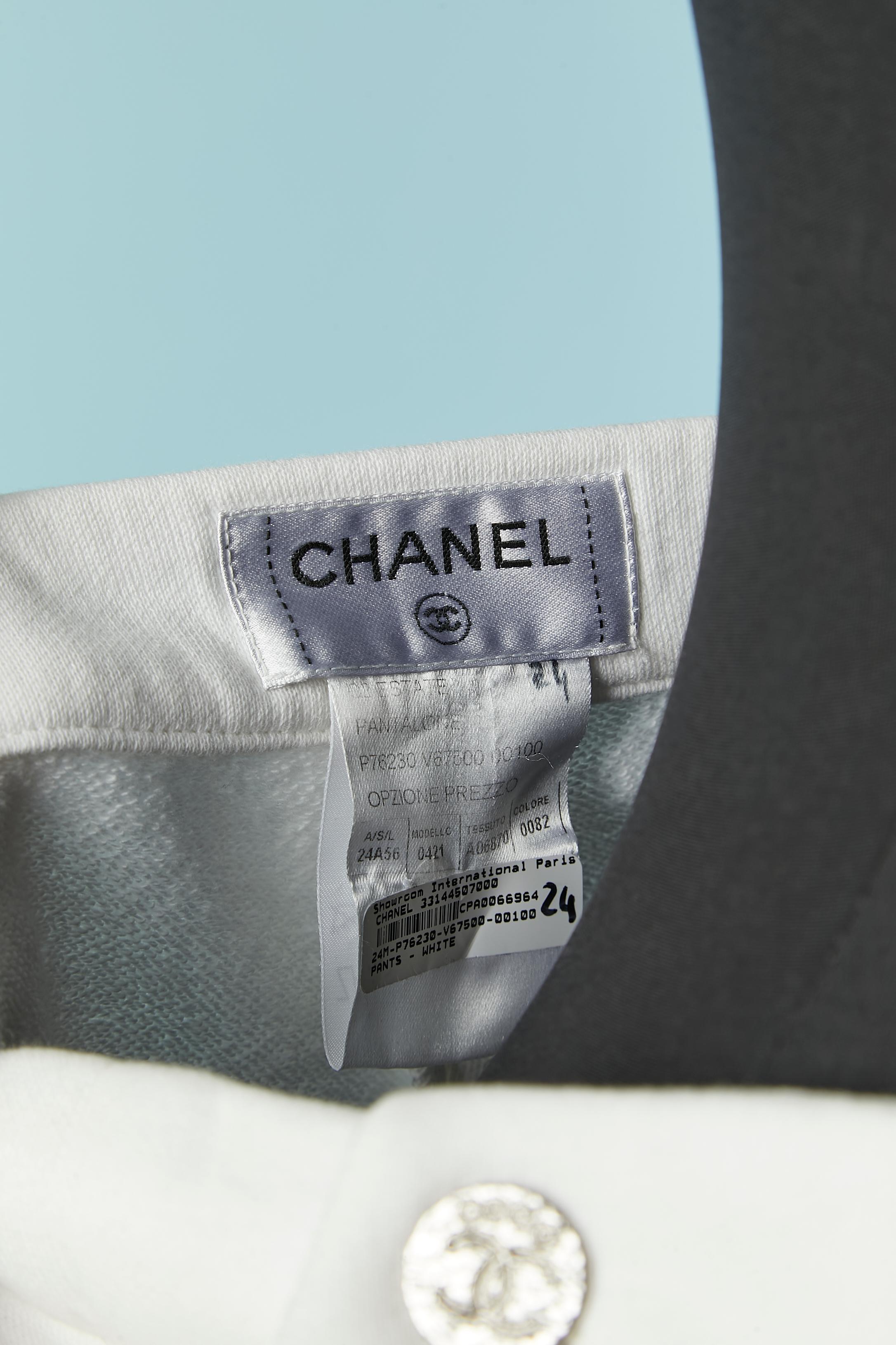 White cotton batting deck pants CHANEL For Sale 1