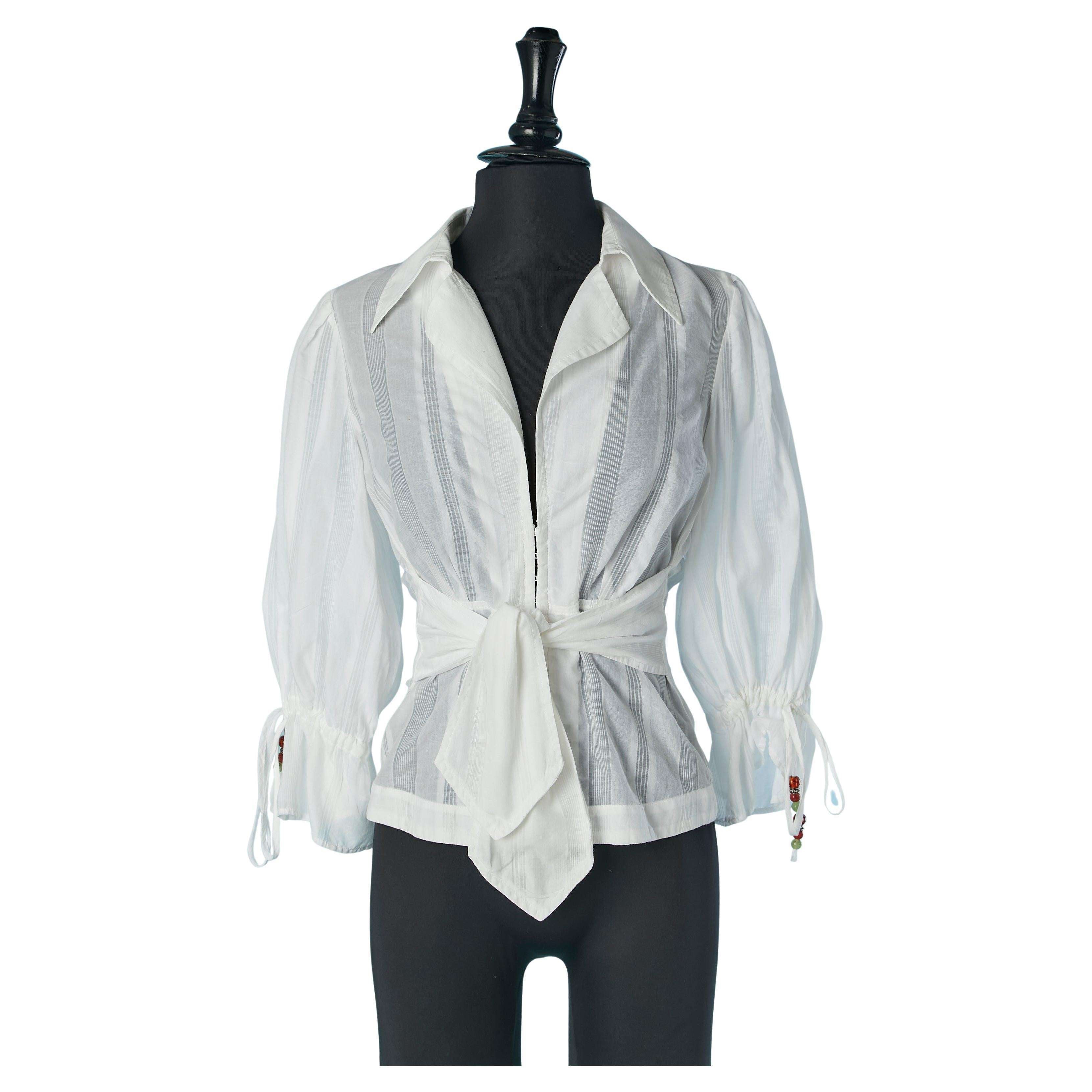 Weiße Baumwollbluse JUST CAVALLI im Angebot