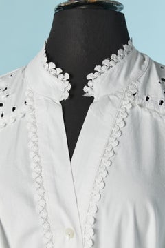 White cotton broderie anglaise dress CHRISTIAN LACROIX New