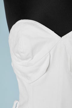 White cotton bustier with belt loop  Rochas
