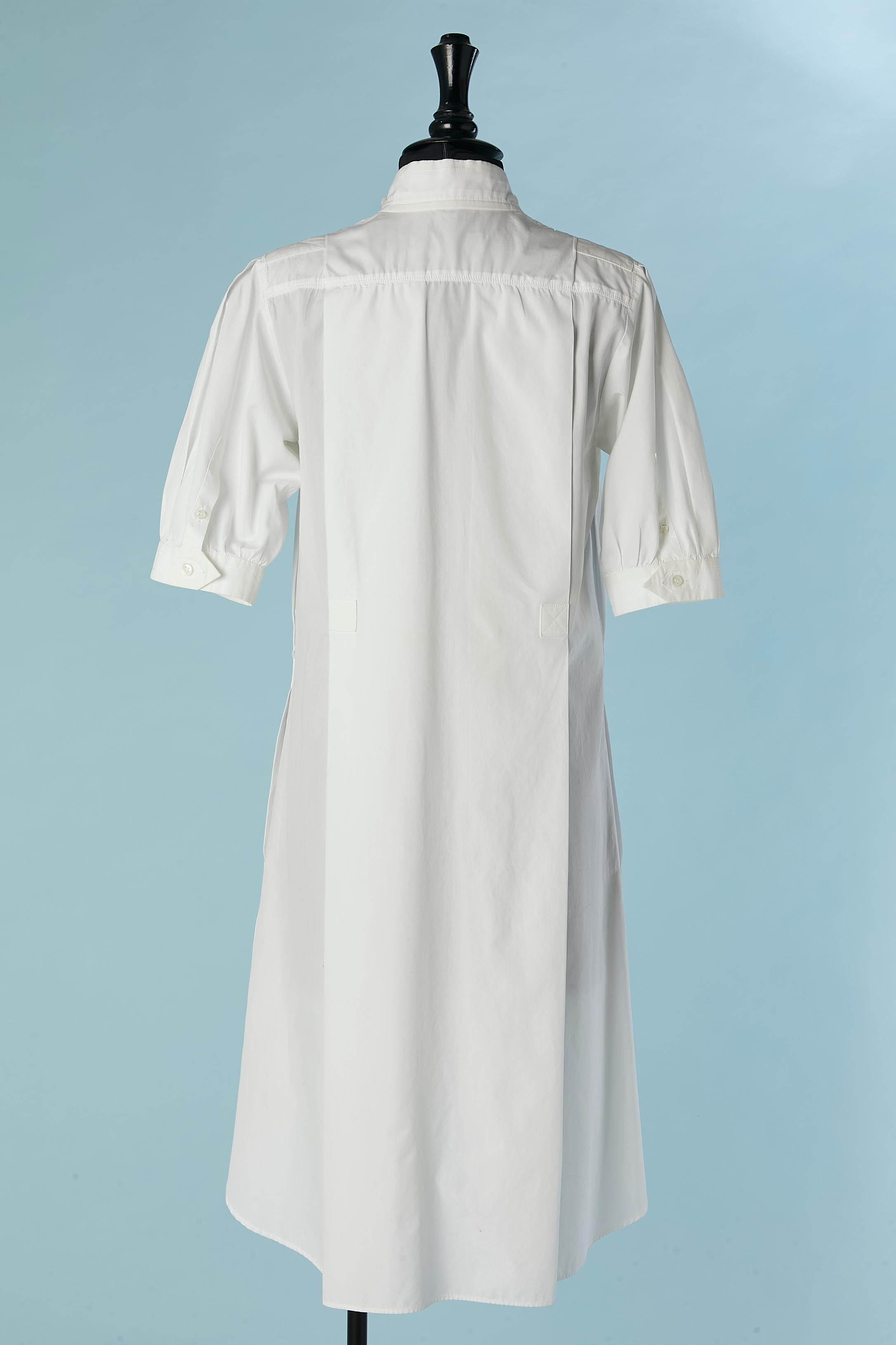 Robe chemise en coton blanc Yves Saint Laurent Rive Gauche Excellent état - En vente à Saint-Ouen-Sur-Seine, FR