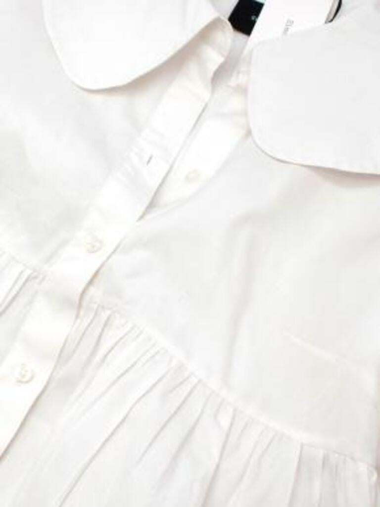 White cotton cherub embroidered Puritan collar dress In Excellent Condition For Sale In London, GB