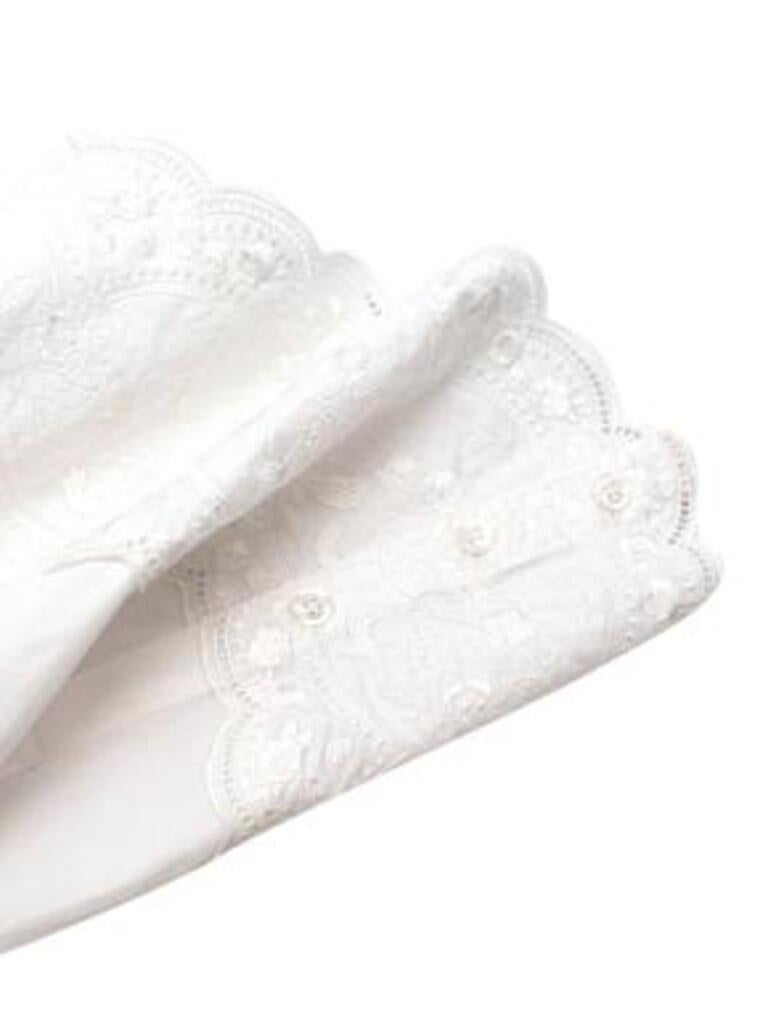 Women's White cotton cherub embroidered Puritan collar dress For Sale