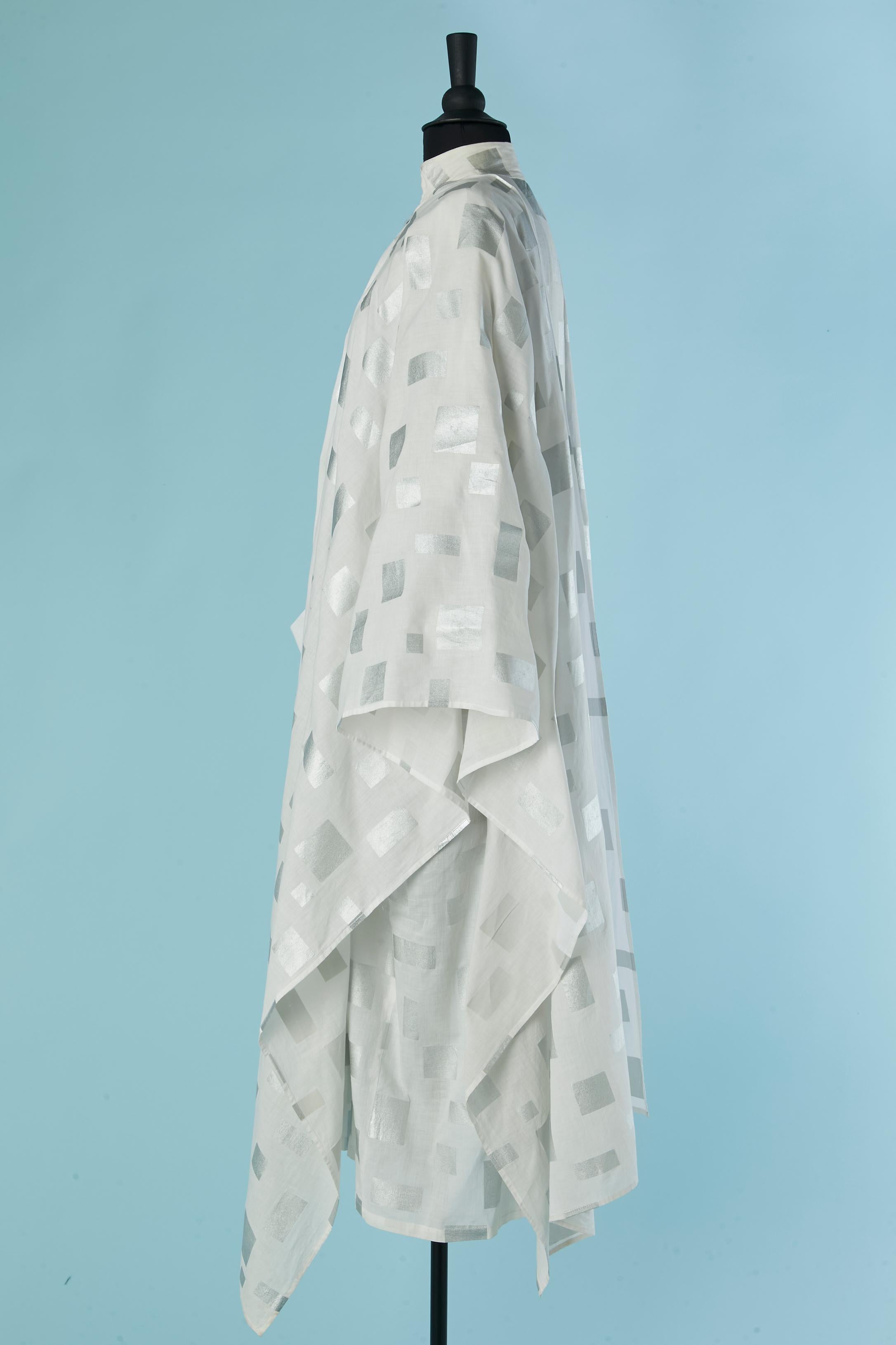 Coates en coton blanc avec carré imprimé argenté JEAN-REMY DAUMAS Pour femmes en vente