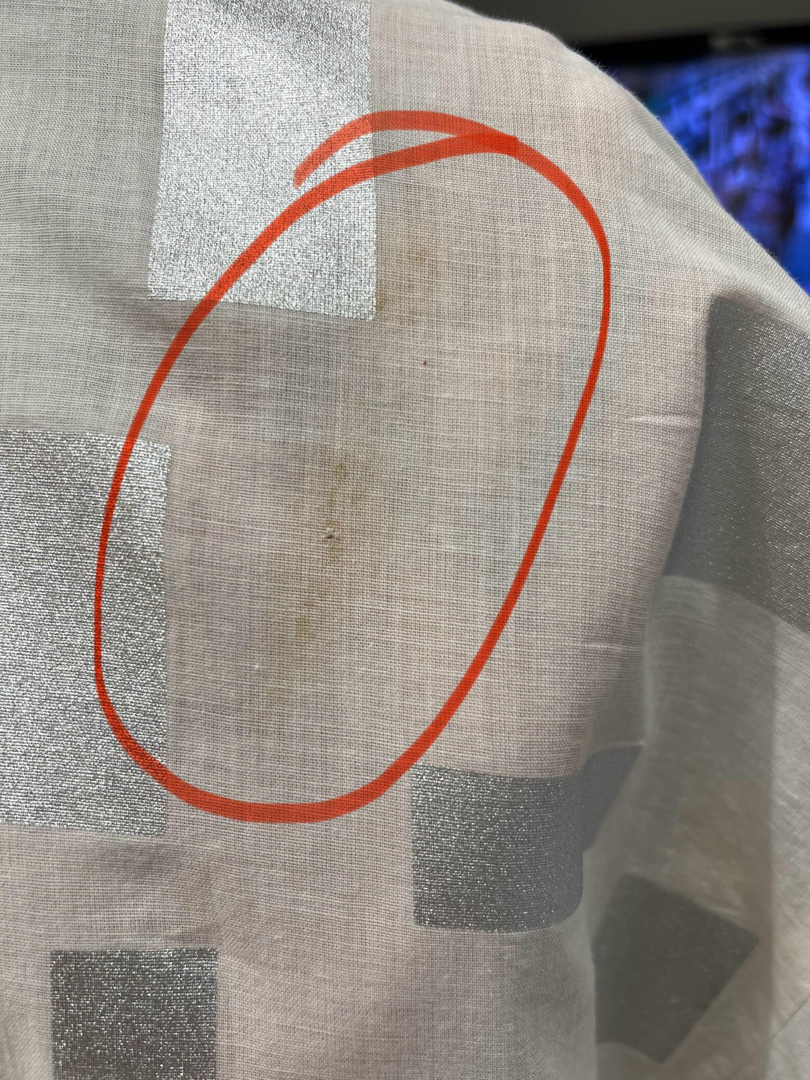 Coates en coton blanc avec carré imprimé argenté JEAN-REMY DAUMAS en vente 3