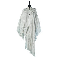 White cotton coat with silver printed square JEAN-REMY DAUMAS