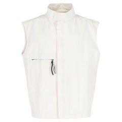 White cotton C.P.Company Vintage 90s vest with mandarin collar