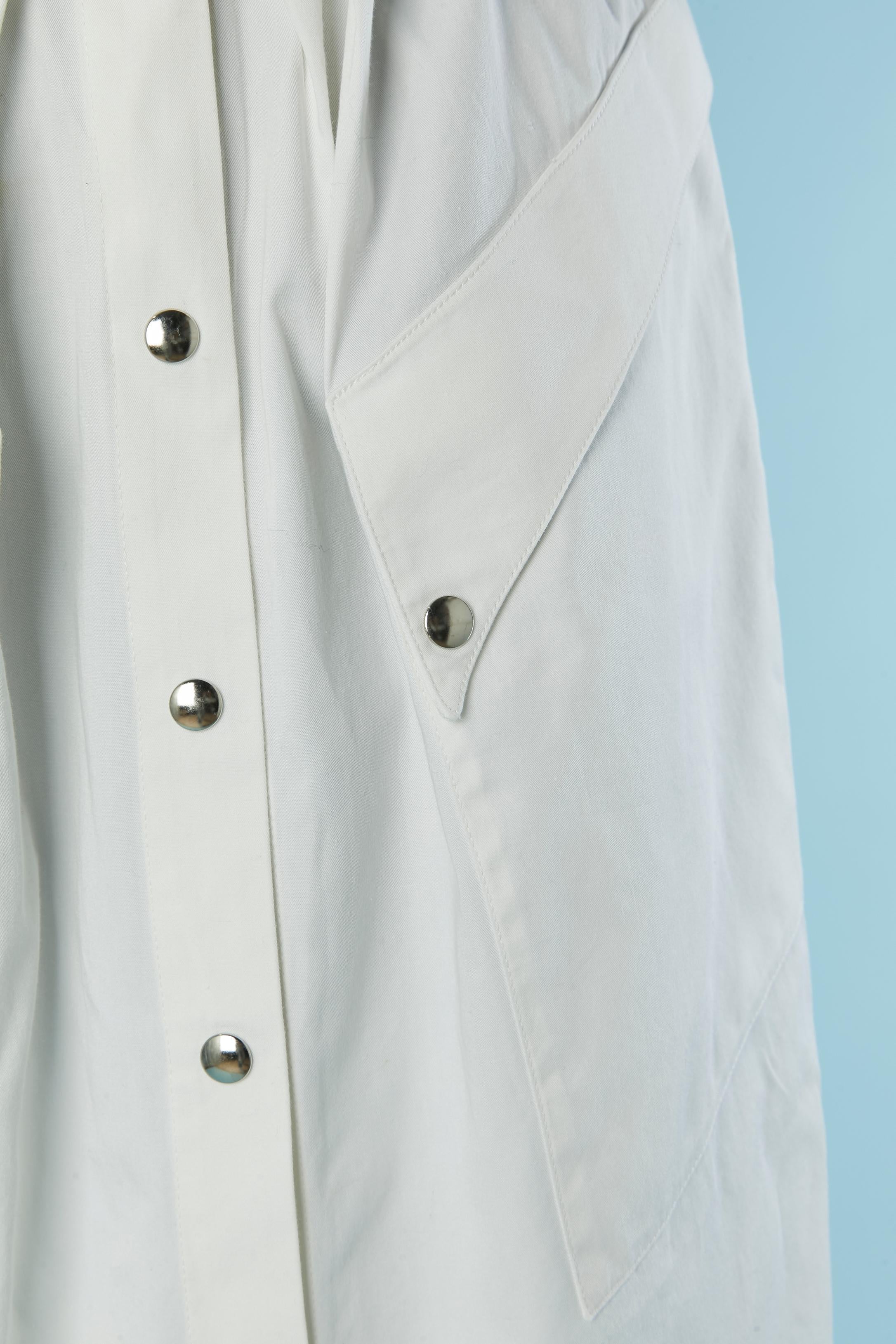 Robe de jour en coton blanc THIERRY MUGLER Excellent état - En vente à Saint-Ouen-Sur-Seine, FR