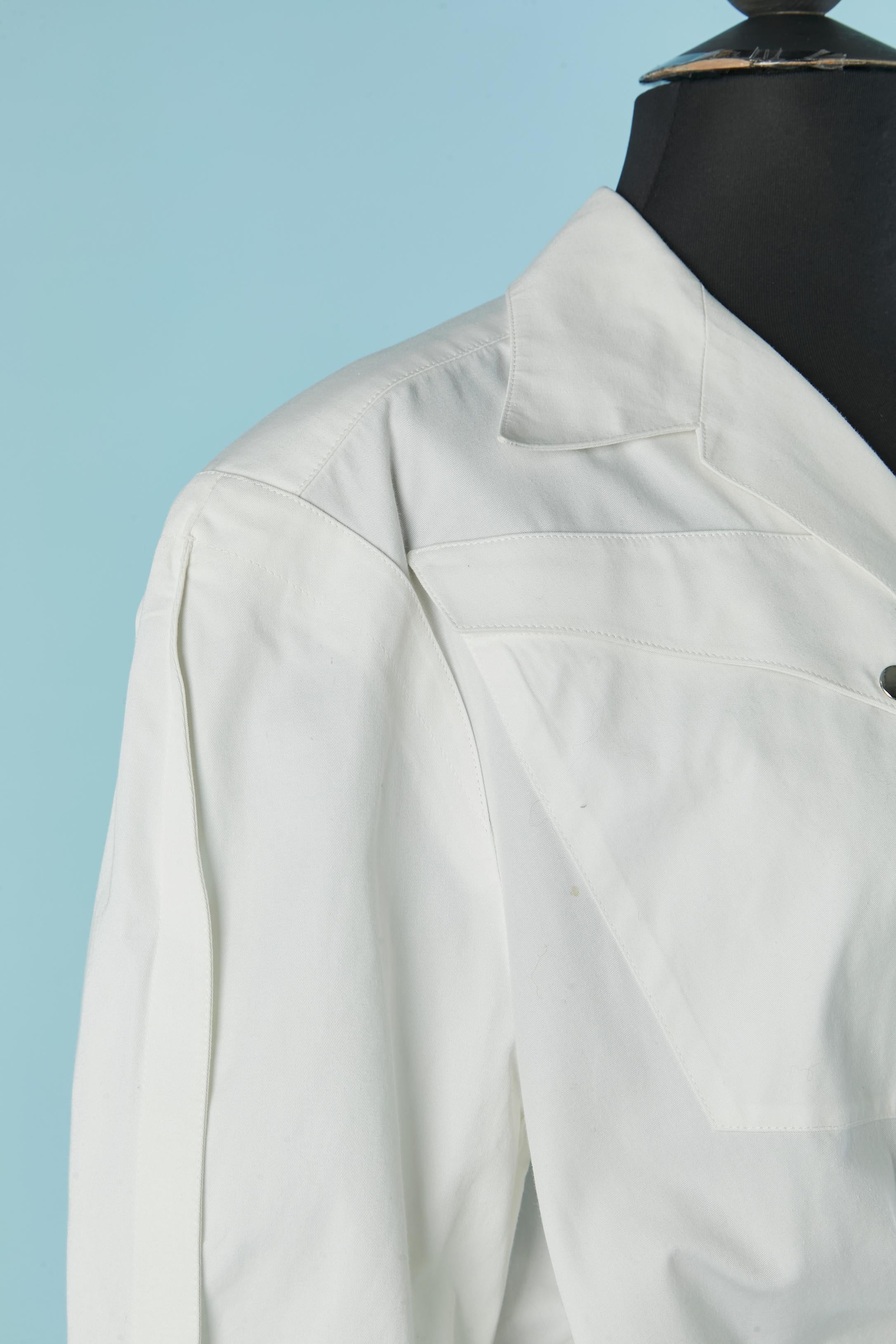 Robe de jour en coton blanc THIERRY MUGLER Pour femmes en vente