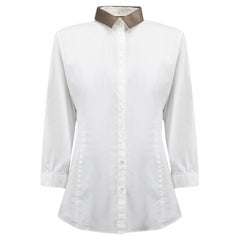 White Cotton Detachable Collar Shirt Size XL