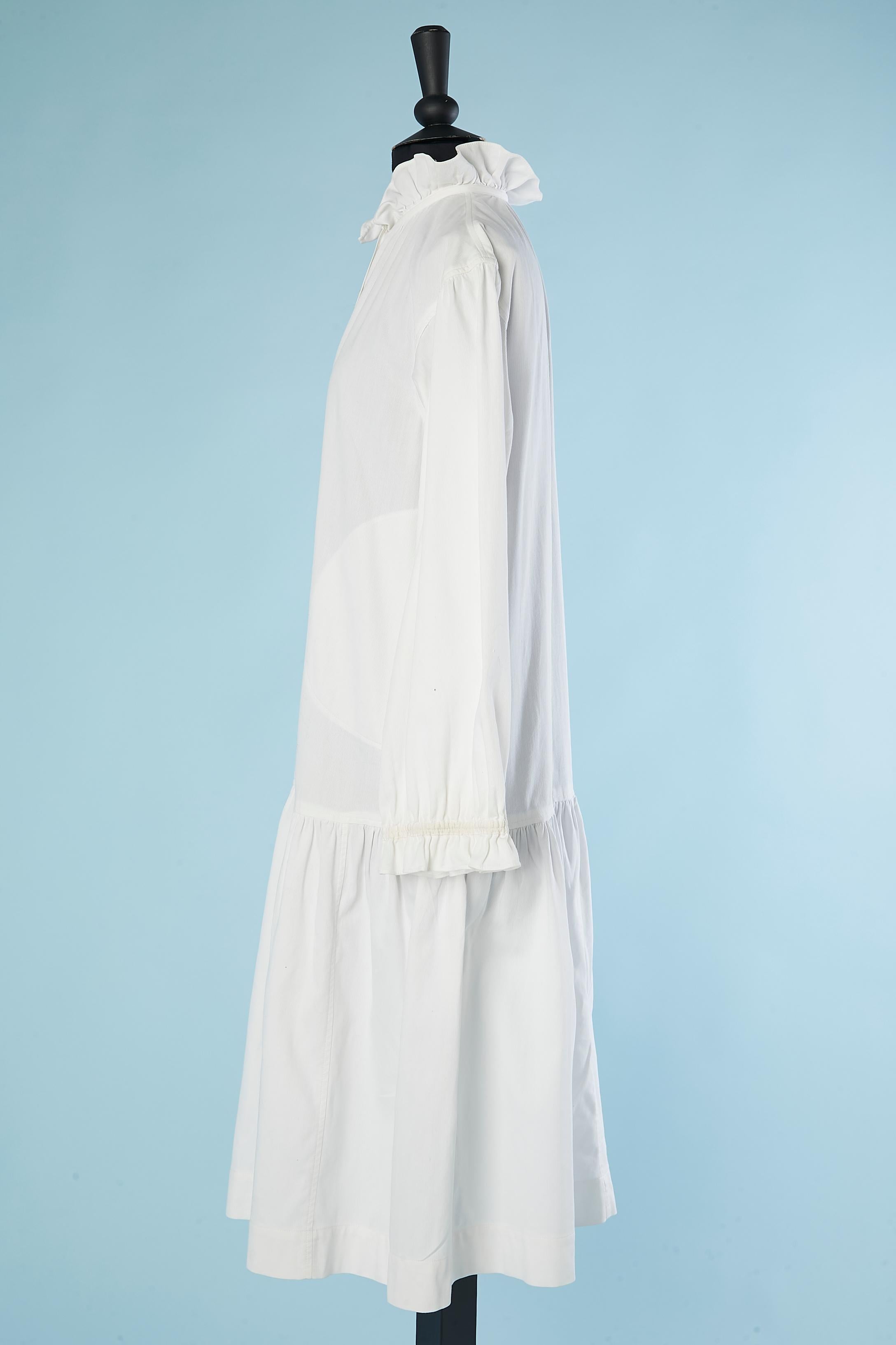 White cotton dress Saint Laurent Rive Gauche  1