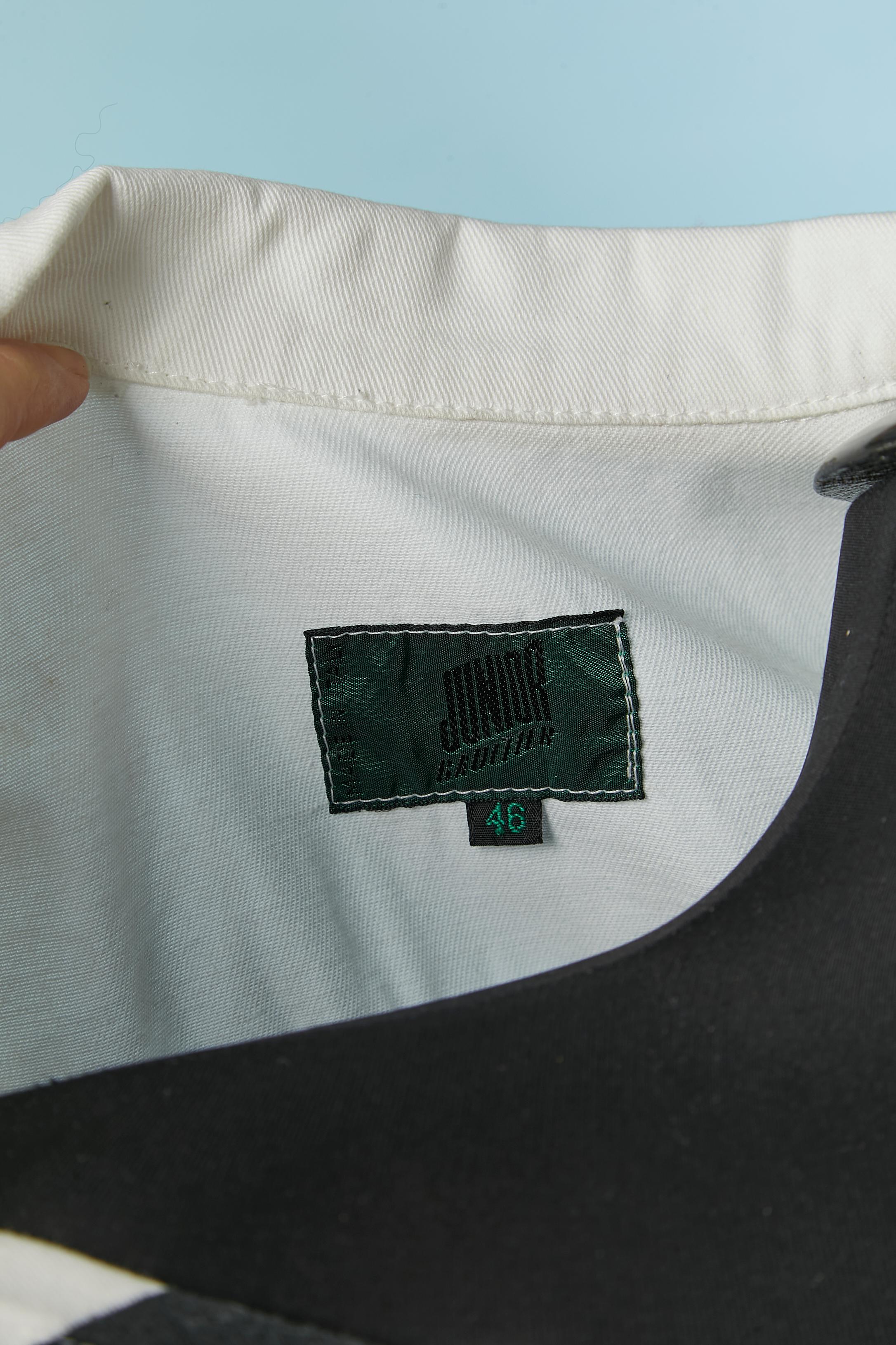 Vestido blanco de algodón con medio vestido con raya debajo JUNIOR GAULTIER en venta 5