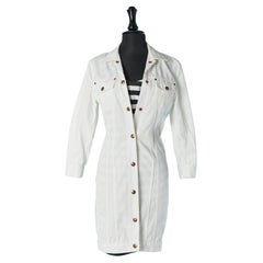Robe en coton blanc avec demi-robe à rayures en dessous JUNIOR GAULTIER