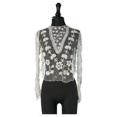 White cotton Irish crochet top Circa 1900's