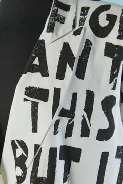 Giacca in cotone bianco con scritta nera su MM6  Maison Margiela Nuovo con etichetta