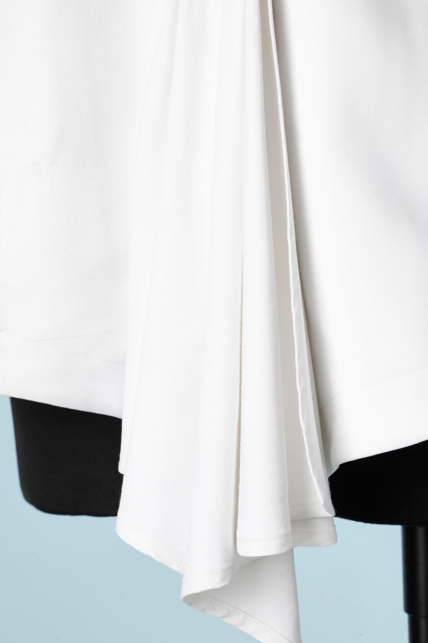 White cotton jacket with draped neckline Thierry Mugler Paris In Excellent Condition For Sale In Saint-Ouen-Sur-Seine, FR