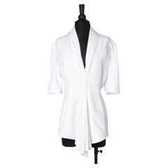 Veste en coton blanc à encolure drapée Thierry Mugler Paris