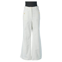 White cotton jean with top-stitched pocket and branded buttons CHANEL 2004