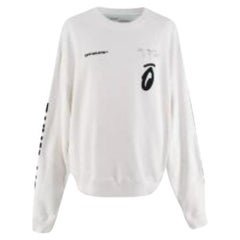 white cotton jersey photo print sweatshirt