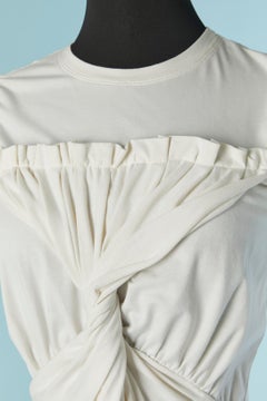 Ärmelloses Kleid aus weißem Baumwoll-Jersey, gedreht auf der Vorderseite VIONNET