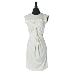 White cotton jersey sleeveless dress twisted on the front VIONNET