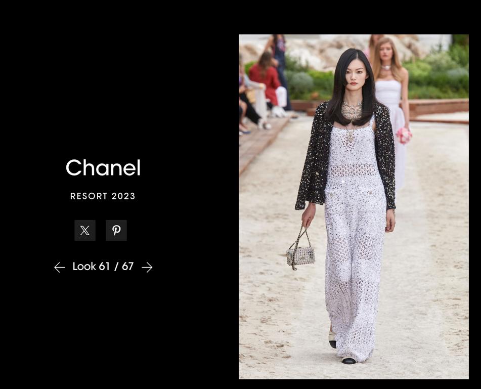 Robe de soirée en tricot de coton blanc avec sequins Chanel Resort 2023 en vente 5