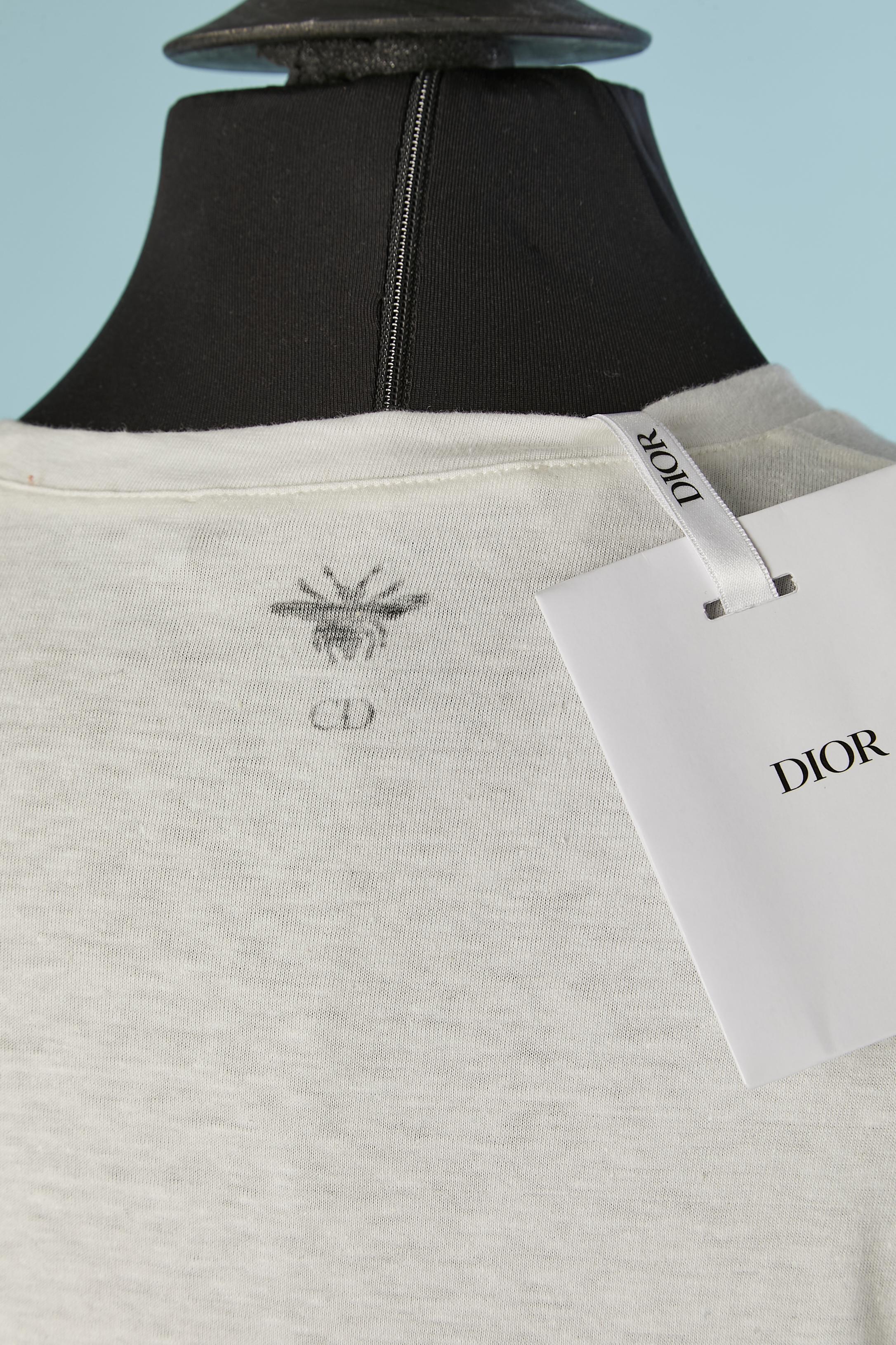 Femenino o masculino Camiseta blanca de algodón y lino 