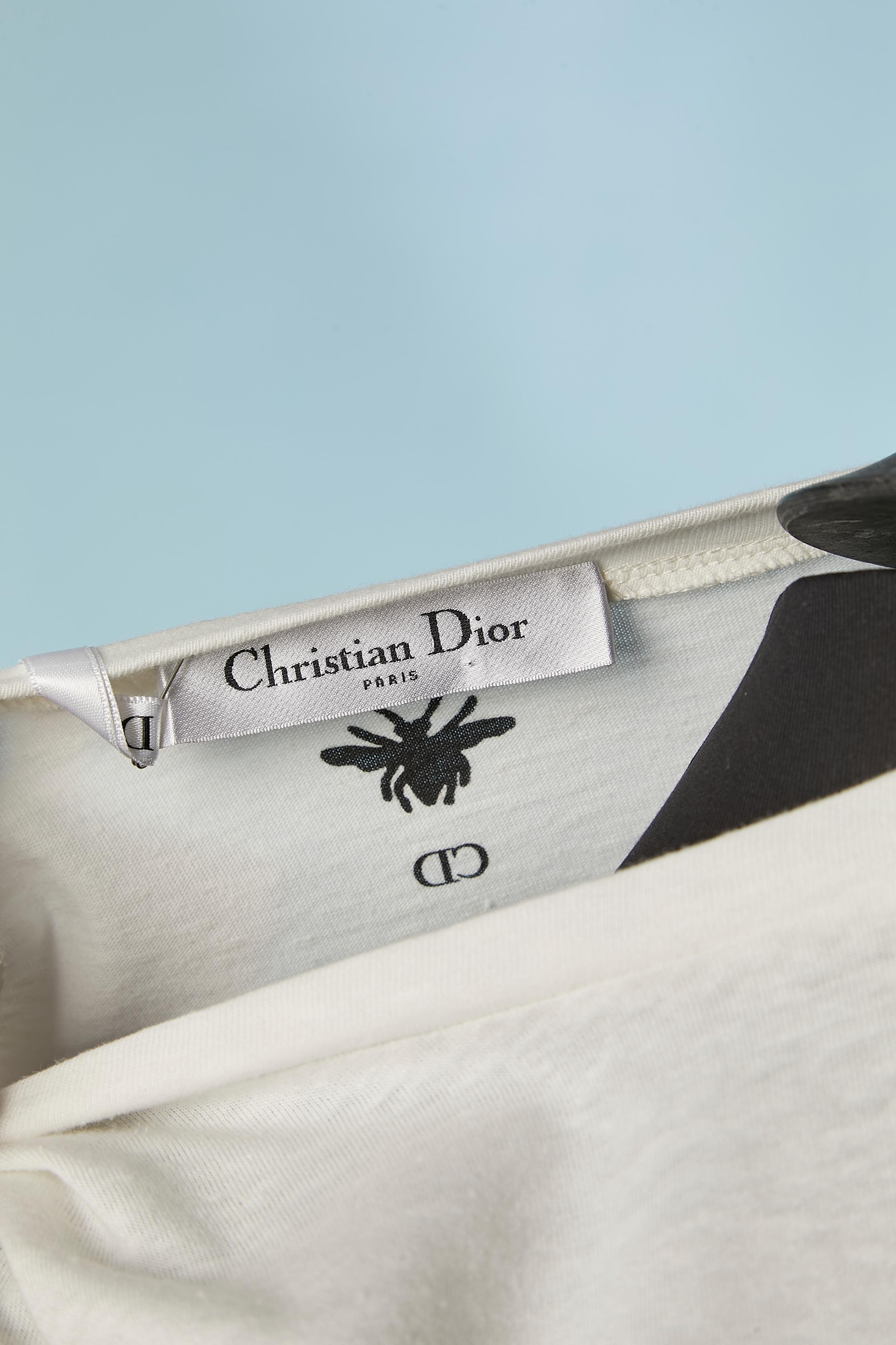 Camiseta blanca de algodón y lino 